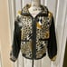 Y2K 90’s RETRO LEOPARD PRINT BOMBER JACKET WINDBREAKER with PADDINGS Sz M DISCO