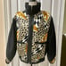 Y2K 90’s RETRO LEOPARD PRINT BOMBER JACKET WINDBREAKER with PADDINGS Sz M DISCO