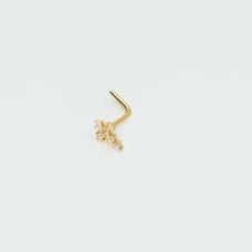 Solid 14kt gold cross nose piercing 20 gauge New
