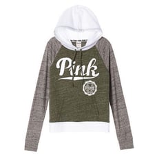 PINK Victoria’s Secret Color-Block Green Hoodie