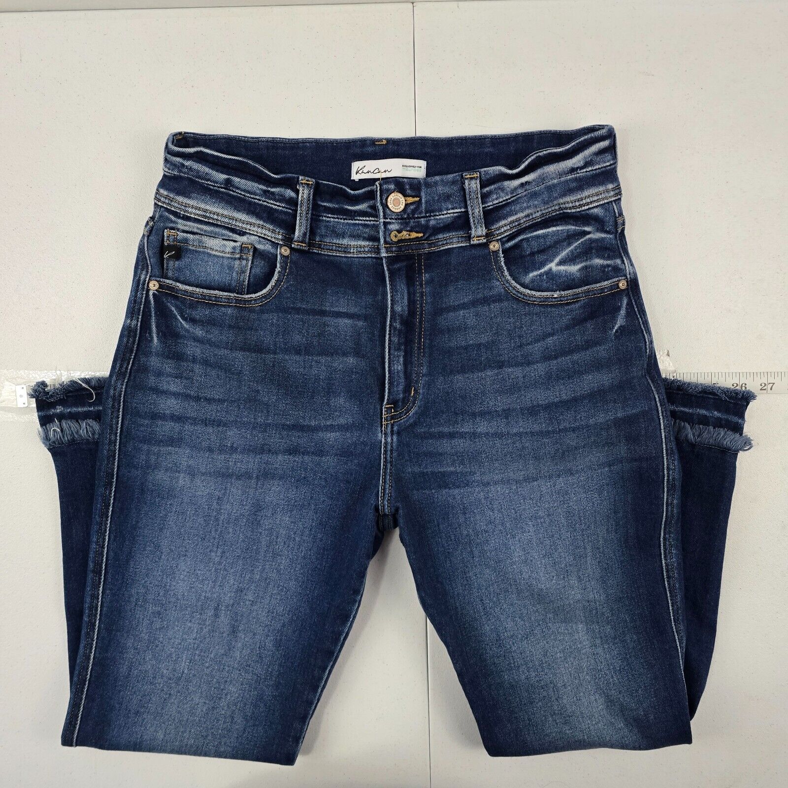 KanCan™ Straight Ankle High Rise Ripped Jean size 30 blue slim skinny 4823