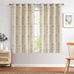 Linen Textured Curtains for Bedroom Damask Printed Drapes