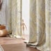 Linen Textured Curtains for Bedroom Damask Printed Drapes