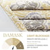 Linen Textured Curtains for Bedroom Damask Printed Drapes