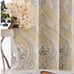 Linen Textured Curtains for Bedroom Damask Printed Drapes