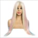 Blonde & pastel Long Straight Synthetic