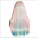 Blonde & pastel Long Straight Synthetic