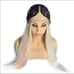 Blonde & pastel Long Straight Synthetic