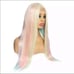 Blonde & pastel Long Straight Synthetic