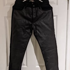 Faux Leather Front High Rise Pants