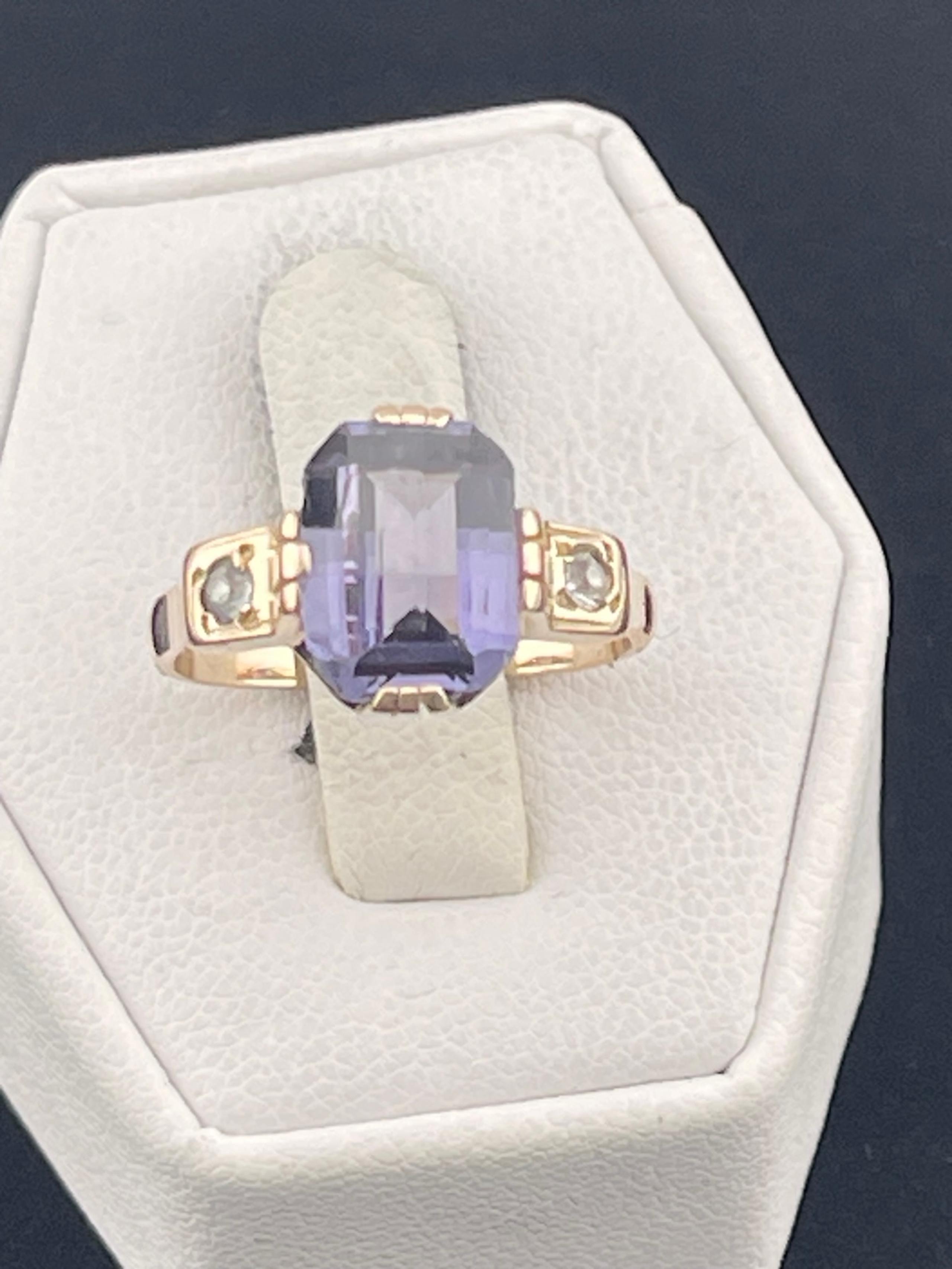 Antique Victoria unique cut Alexandria and mine cut diamond ring 14kt gold