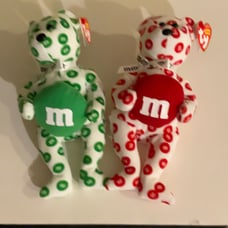 Ty Beanie Babies M&M’s, Red and Green