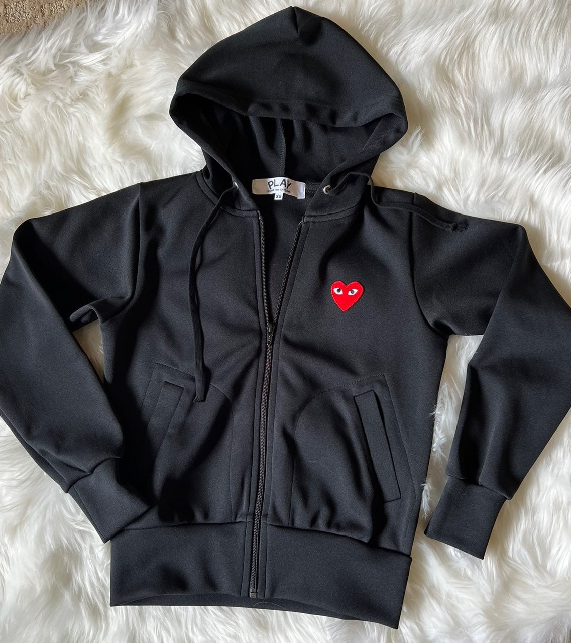 Comme Des Garçons Girl Cotton Cropped Hoodie | Red | FARFETCH