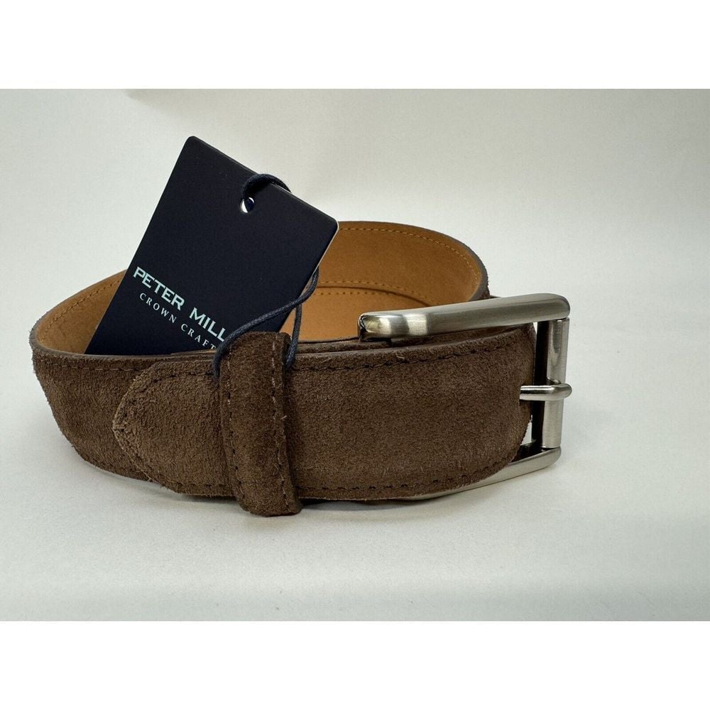NWT PETER MILLAR Excursionist Calf Suede Belt ESP Brown Men's Size 32 200