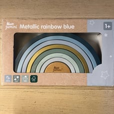 Jumini Metallic Wooden Rainbow Blue Gold Baby Toy