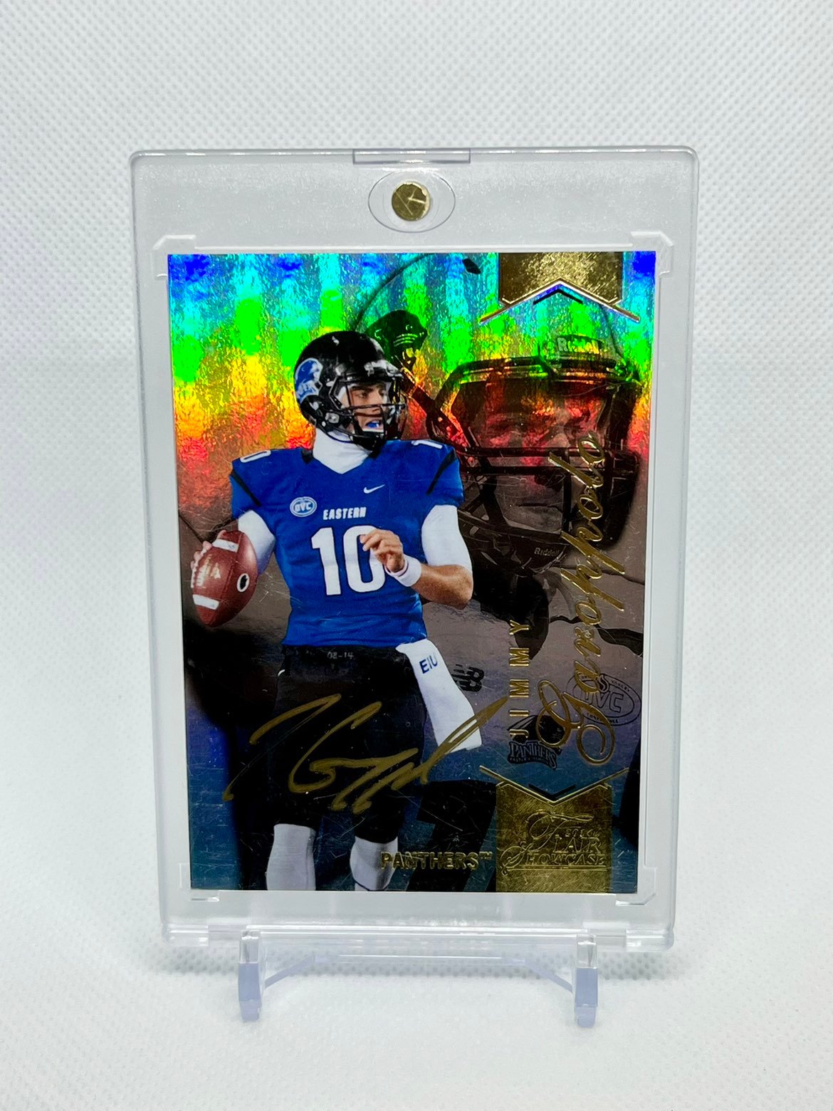 2014 Flair Showcase Row 2 Jimmy Garappolo Auto RC #70 Gold Signature