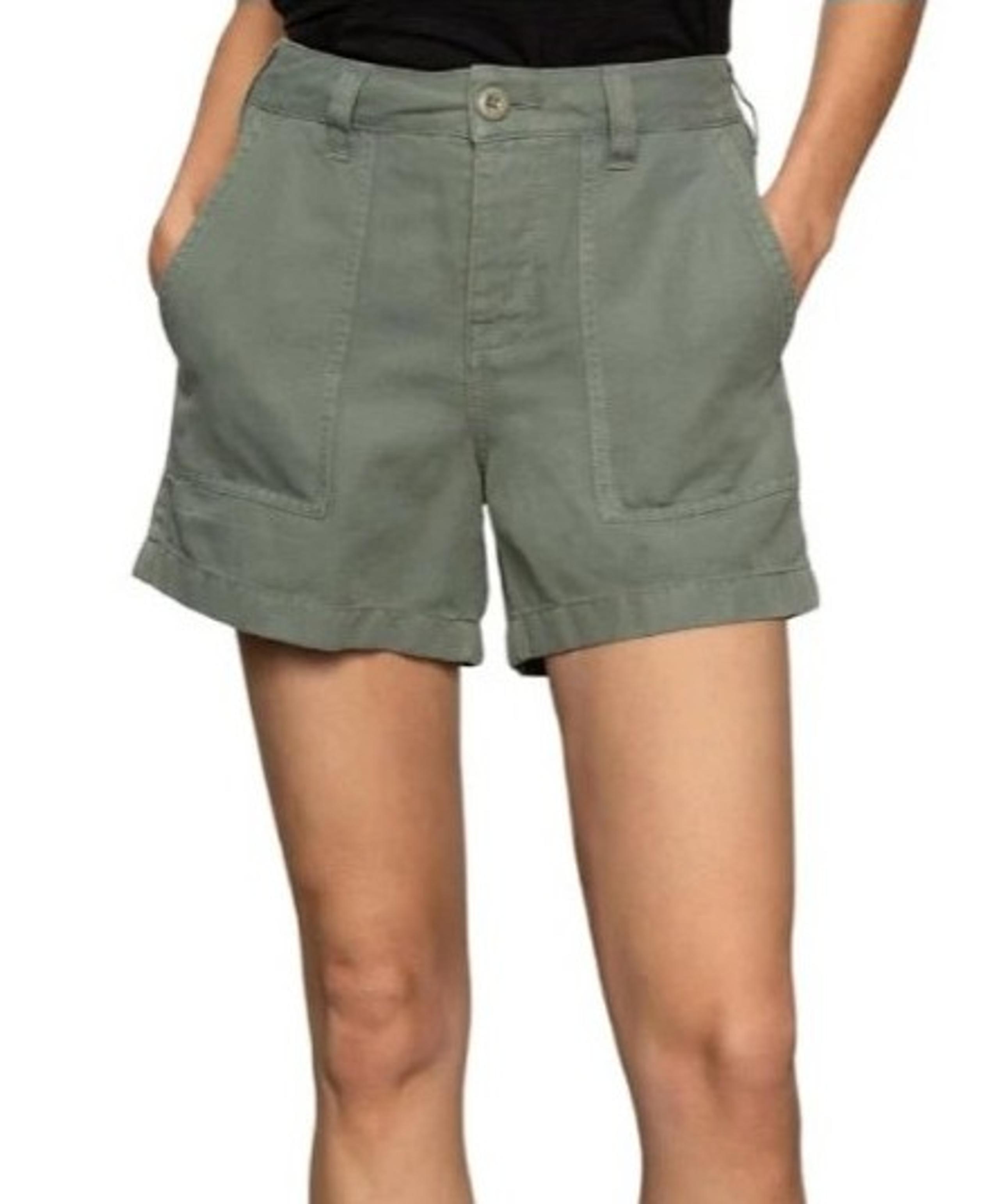 A New Day Women’s Chino Stretch Elastizado Shorts Olive Green