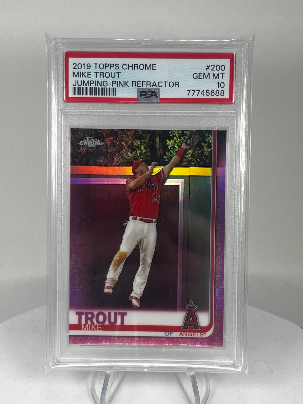 2019 Topps Chrome Pink Refractor Mike Trout #200 - PSA 10 Gem Mint