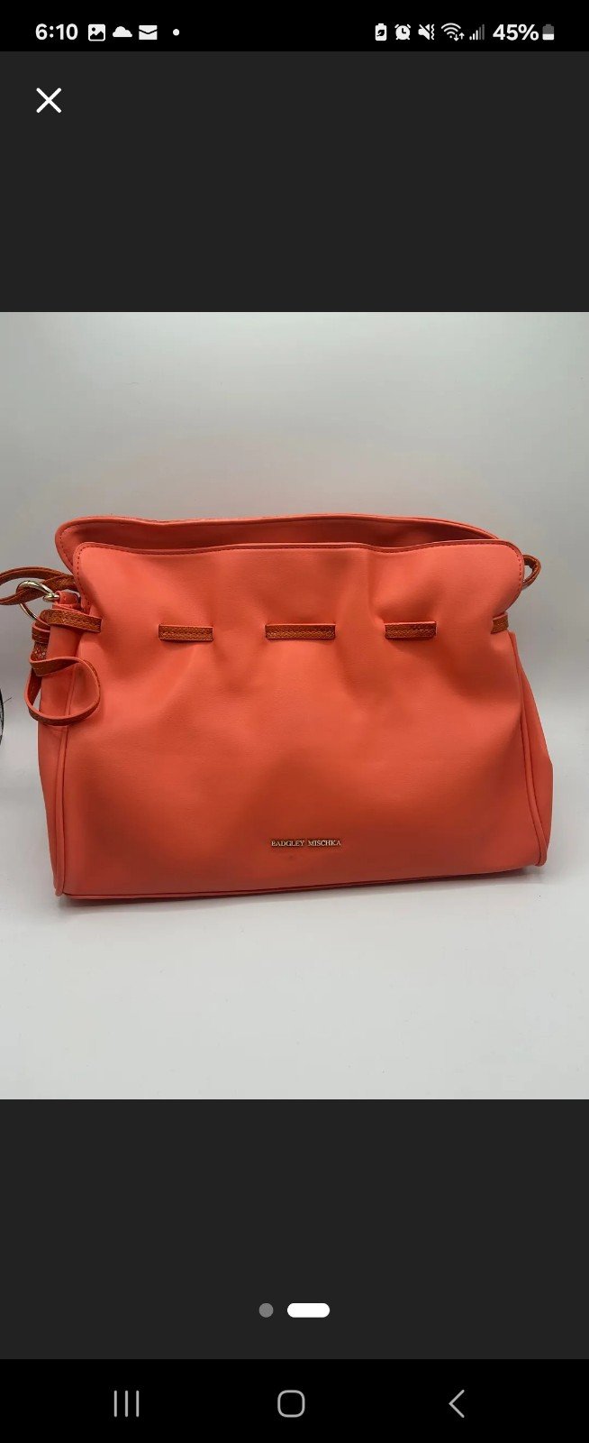 NWT Badgley Mischka Handbag Coral Color
