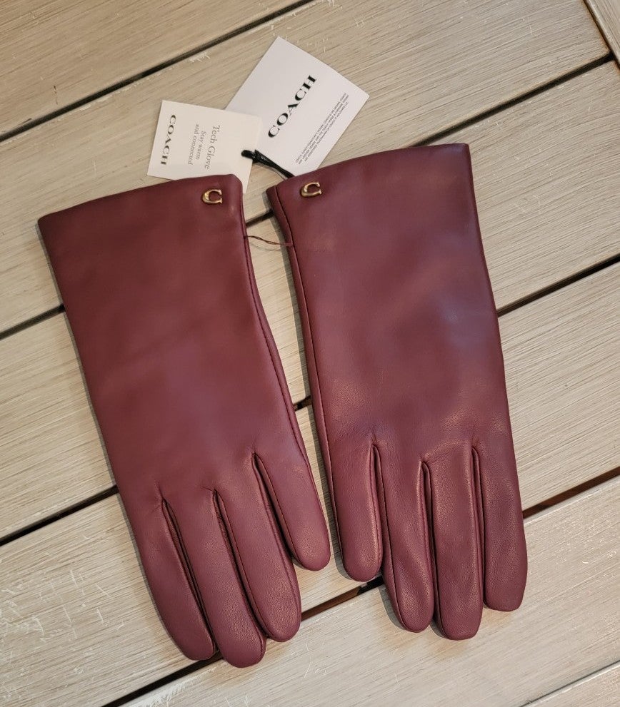 Coach Leather tech gloves size 7