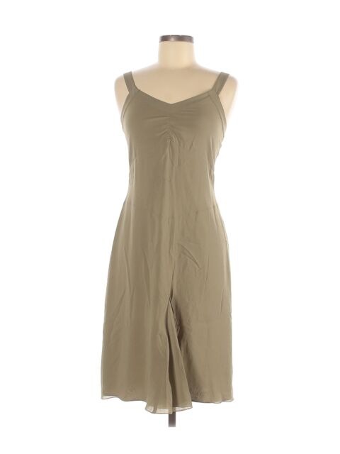 Club Monaco Green Silk A-Line Dress 8