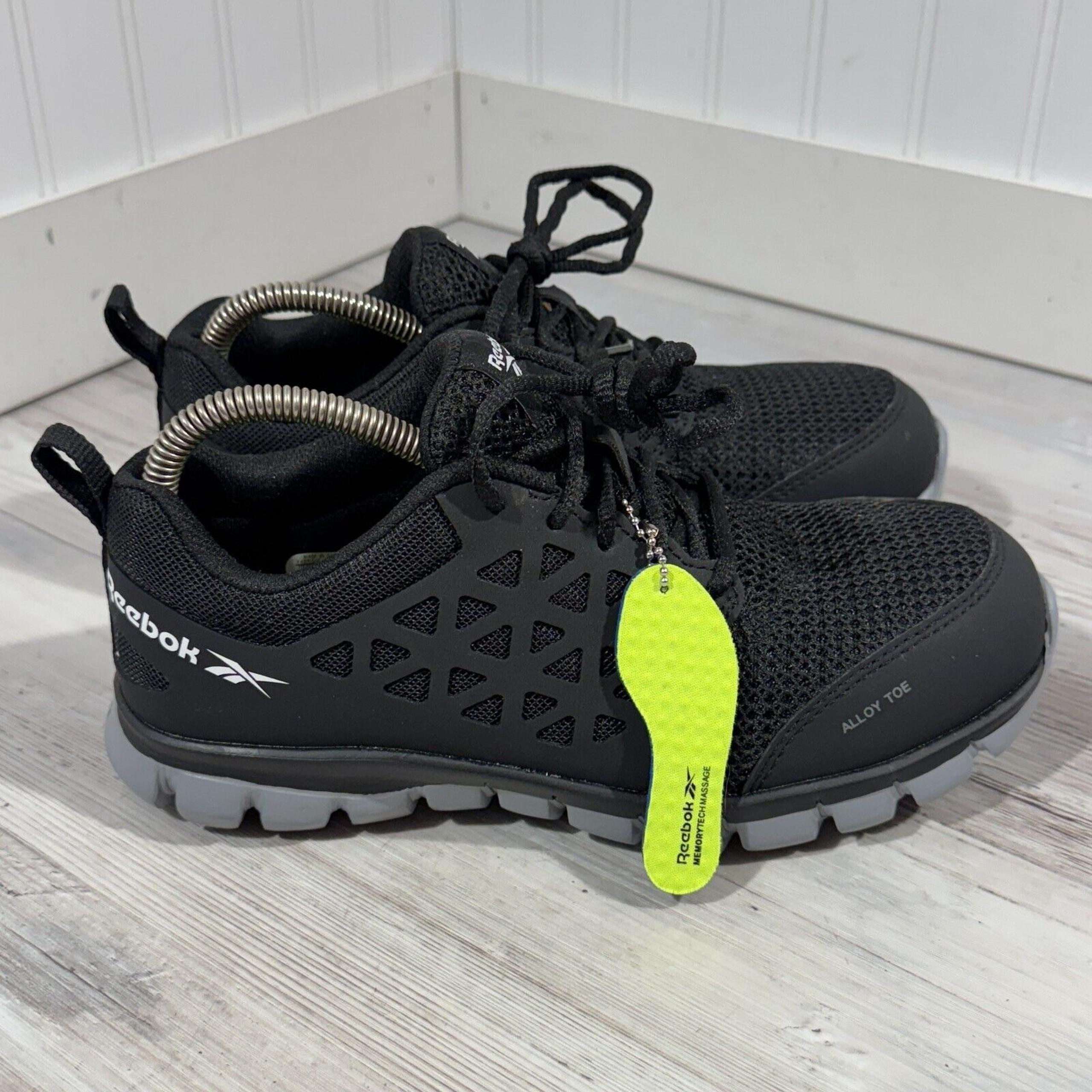 Reebok Sublite Comfort Alloy Toe ASTM F2413-18 Black Women's Sz 7 M (Men's Sz 5)