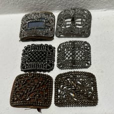 Set of 6 Vintage 1920's Shoe Clips/Buckles Steel Cut Made in France Victorian