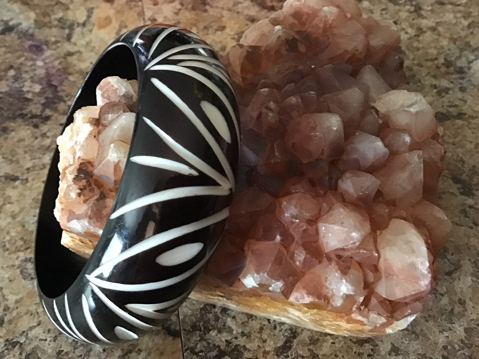 Carved Black Bangle