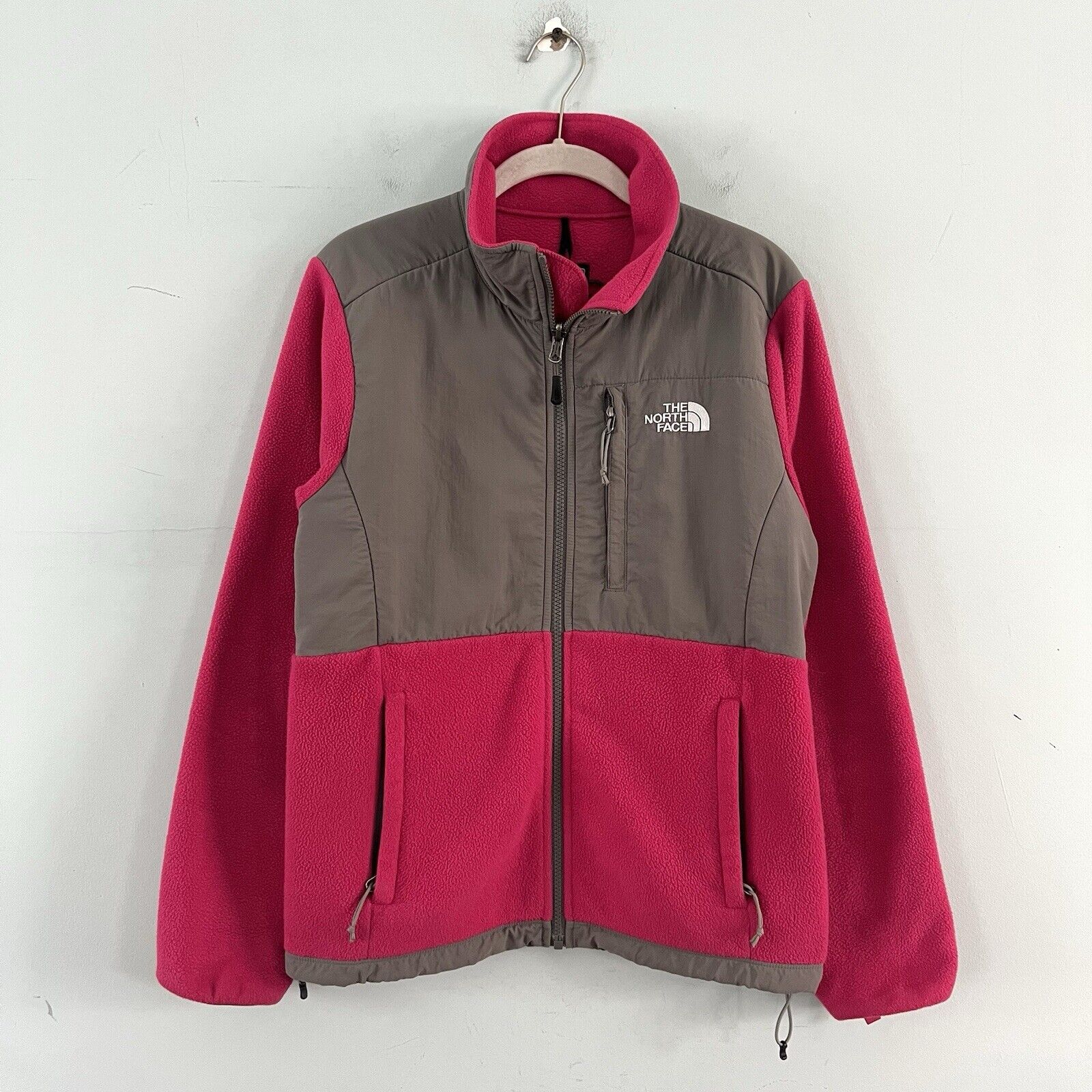 The North Face Denali Pink Gray Polartec Fleece Zip Up Womens Jacket