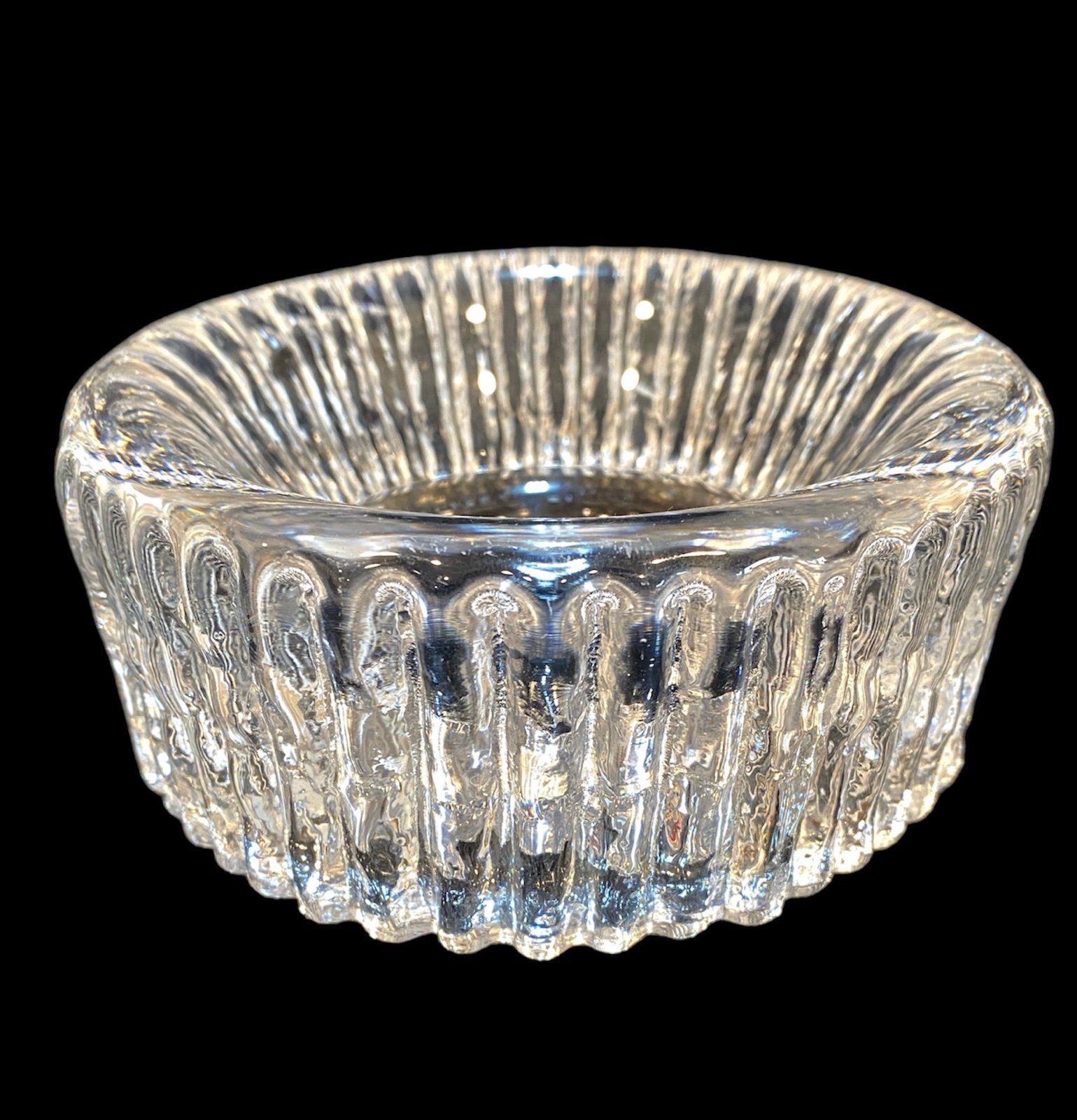 MCM 1950’s KOSTA BODA Rurik Crystal Ann & Göran Wärff Ashtray Candle Holder
