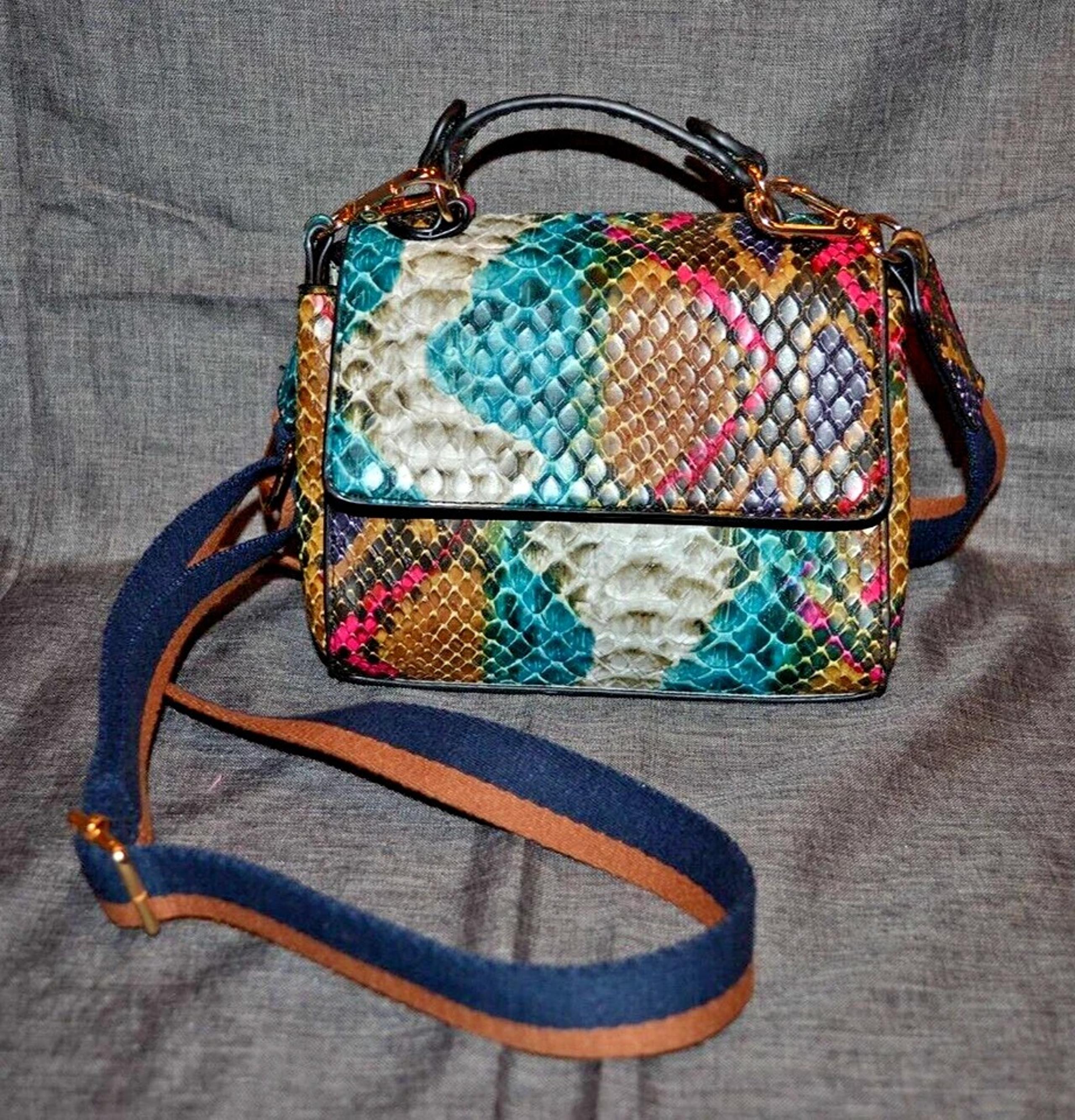 Faux Snakeskin Rainbow Colored Crossbody/Shoulder Bag Purse - Urban Outfitters