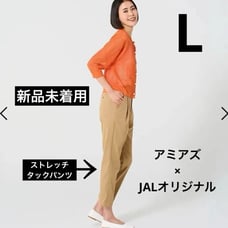 Amiuz x JAL Stretch Tuck Pants for Women, Water-Repellent & UV Cut, Beige, Size L