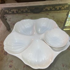Vintage MIKASA Table Talk Chip And Dip 2 Pcs Server White 13-1/2” NEW. In box N