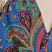 Vintage 70s Colorful Paisley Midi Skirt Set Sz Large Blue Short Sleeve Retro