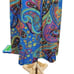 Vintage 70s Colorful Paisley Midi Skirt Set Sz Large Blue Short Sleeve Retro
