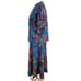 Vintage 70s Colorful Paisley Midi Skirt Set Sz Large Blue Short Sleeve Retro