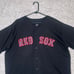 Majestic Red Sox Jersey Mens 2XL Black MLB Baseball Button Up Sportswear Active