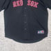 Majestic Red Sox Jersey Mens 2XL Black MLB Baseball Button Up Sportswear Active