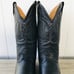 Bull Rider Top Grain Mens Black Leather Cowboy Western Boots 8.5 EE 114102
