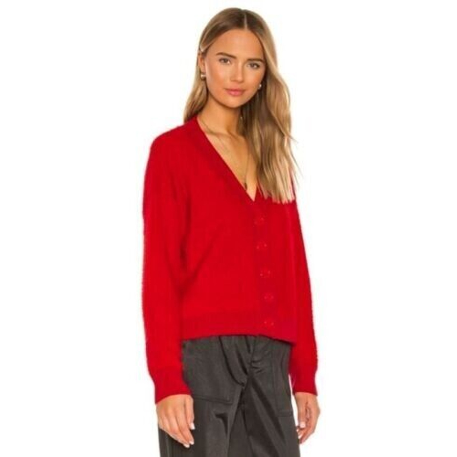 Sanctuary Women's Super Soft Cropped Cardigan In Punk Red 2XL MSRP 99