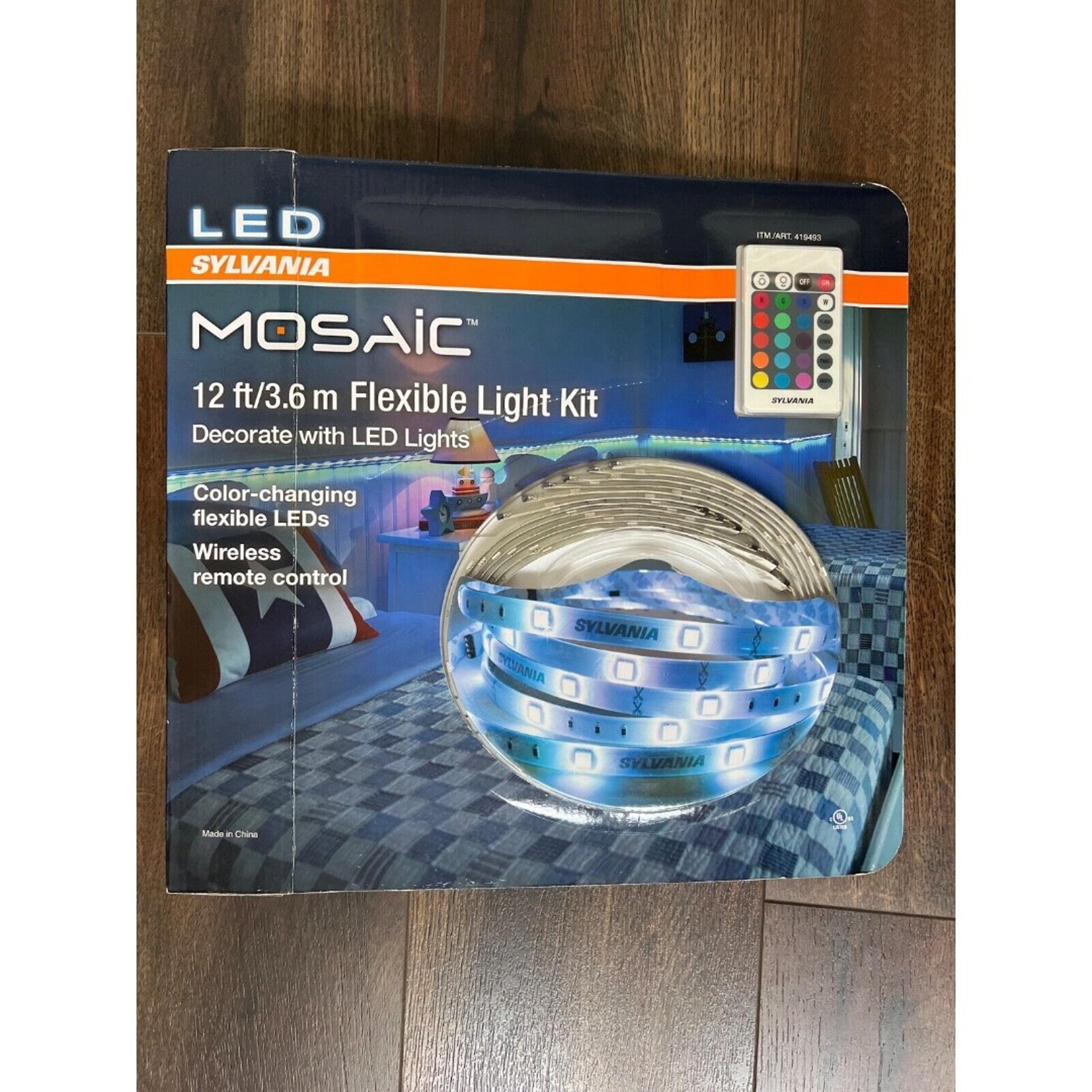 NEW Sylvania 12 ft. LED Flexible Multi Color Light Kit Wireless Remote Control