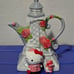 Blue Sky Hello Kitty Paris Eiffel Tower Ceramic Teapot Collectible