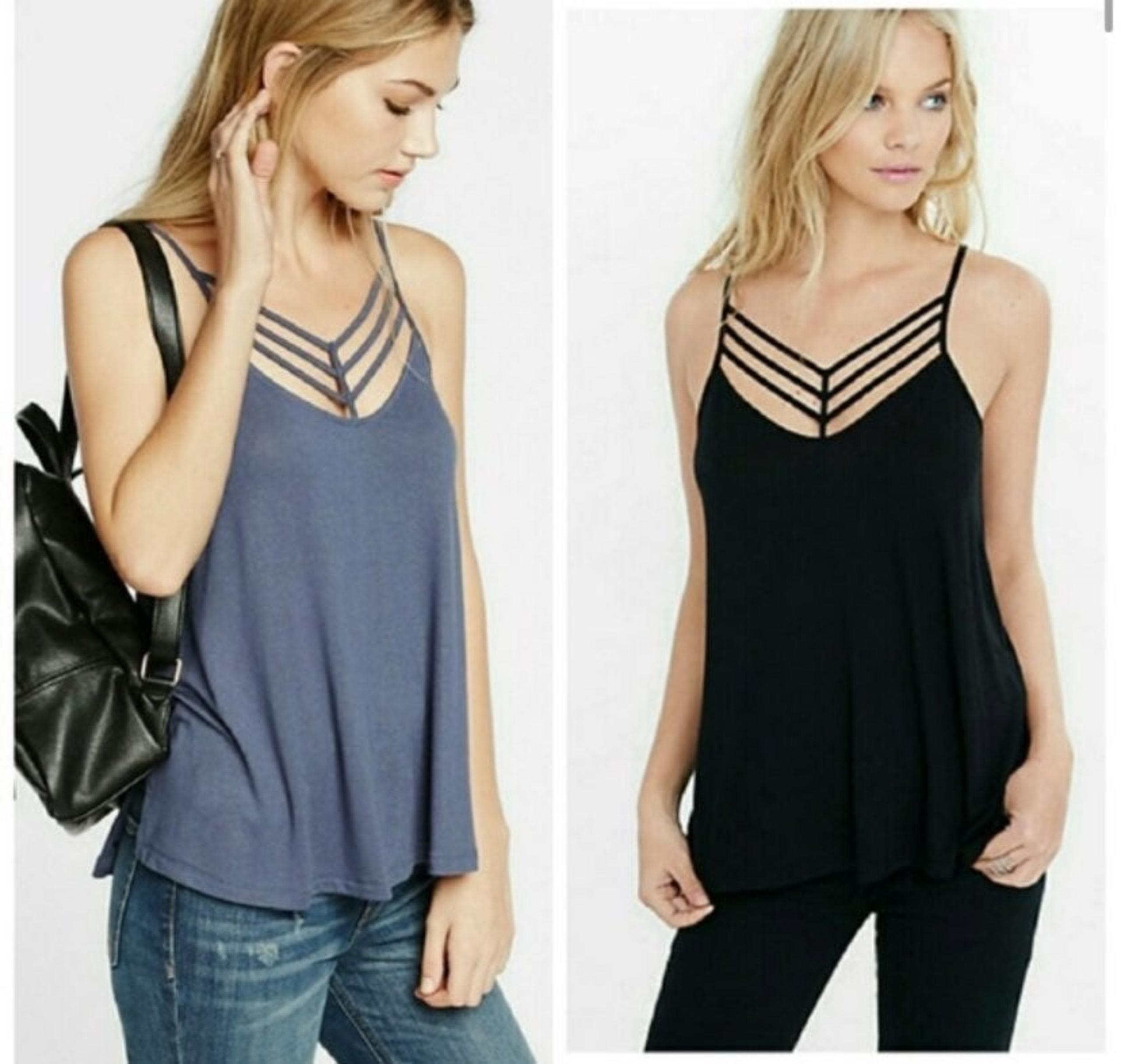Express Blue Strappy Tank Top
