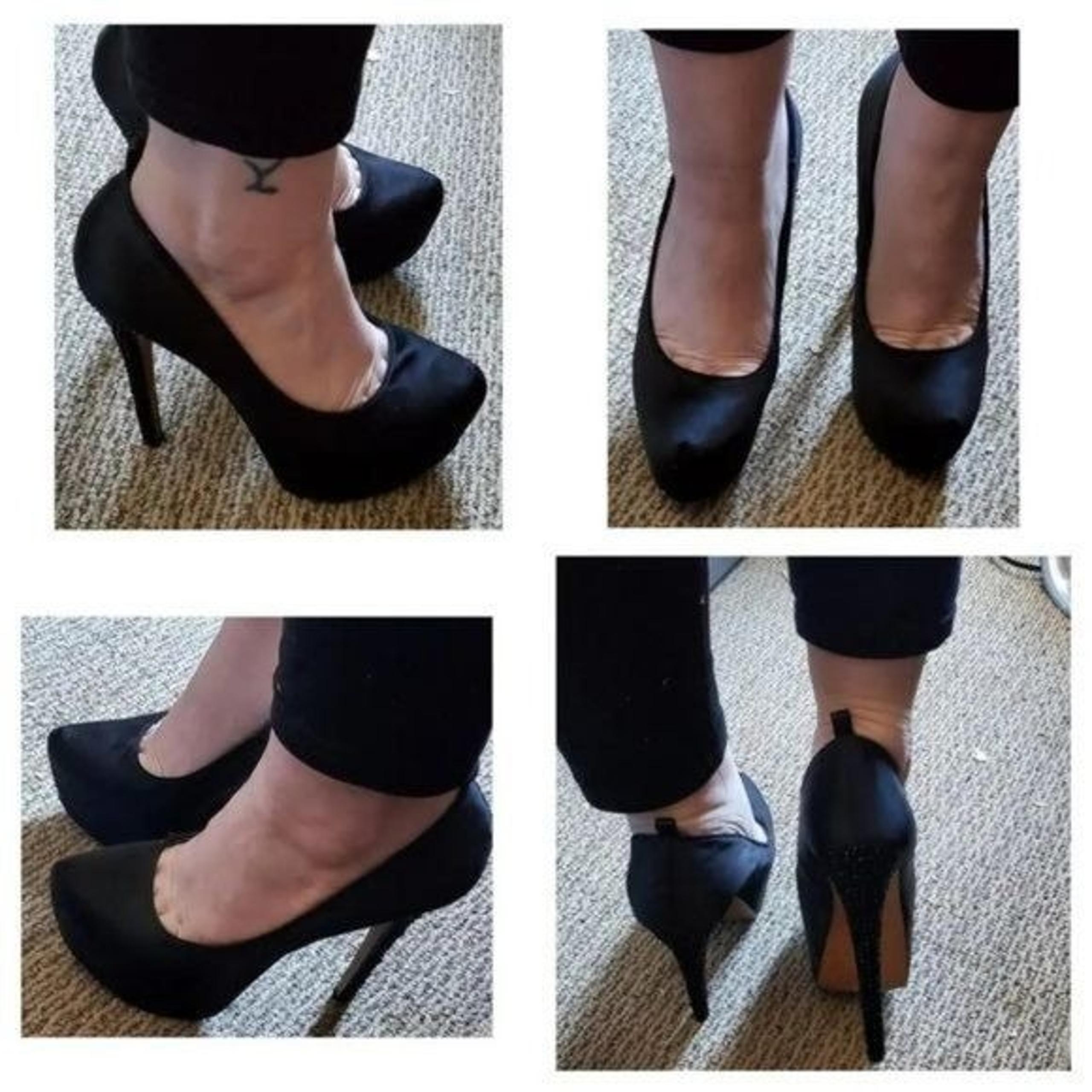 H by Halston Heels Stilettos Platforms Pumps Shoes BLACK Women's Woman's Size 6