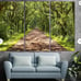 Forest home decor wall art Forest road Print Tree Wall Art Green Tree Forest wit