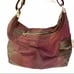 Tods Maroon Patent Leather Nylon Hobo Ba