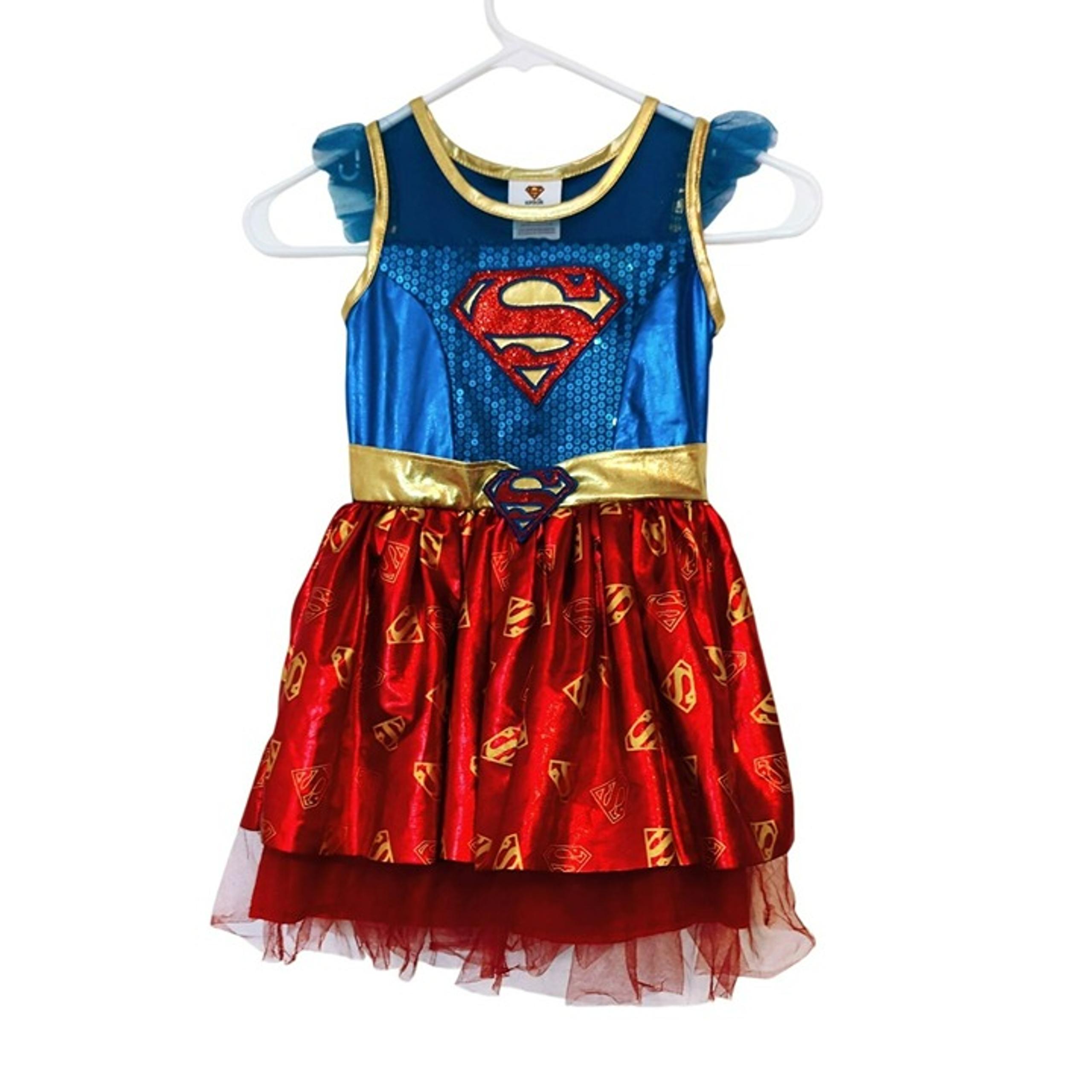 DC Comics Supergirl Dress Small 4/5 Sequins Tulle Halloween Costume Cosplay