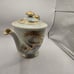 VINTAGE Kutani Japan Gold Accent Countryside House Mountains China Tea Pot Used.