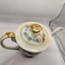 VINTAGE Kutani Japan Gold Accent Countryside House Mountains China Tea Pot Used.