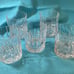 Old Fashion cut glass whiskey glasses (5) intricately designed/cut heavy quality